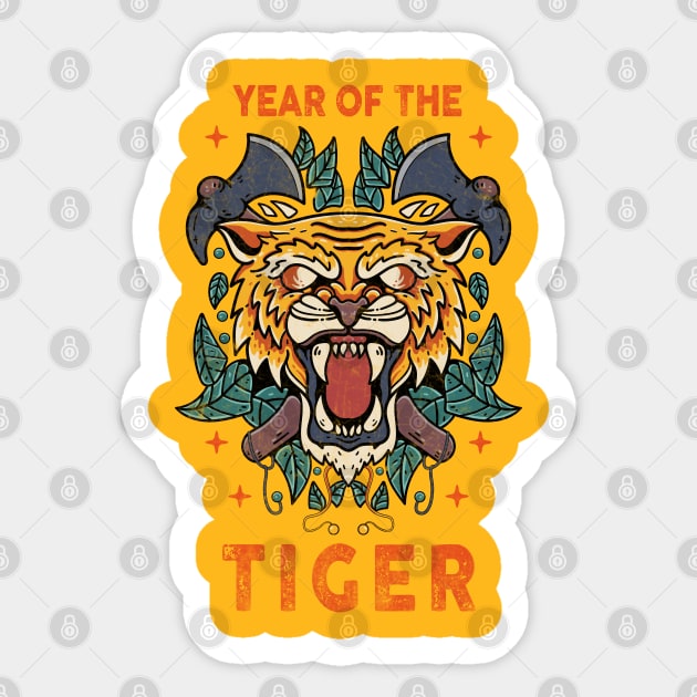 Happy Chinese New Year 2022 Year of the Tiger Horoscope Sticker by Top Art